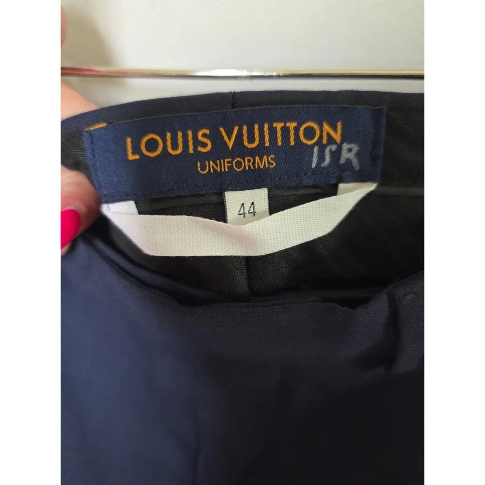 Louis Vuitton Rare Uniform Mens Navy Slim Unhemmed Trousers Size EU 44/US 28 NWT